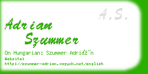 adrian szummer business card